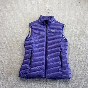 Chlorophylle Down Puffer Vest Womens M Bright Purple Full Zip Packable 500 FP